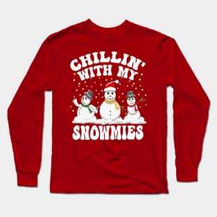 Chillin With My Snowmies Squad Snowman Crew Christmas Long Sleeve T-Shirt